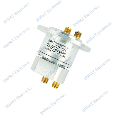 RF Koaksial Rotary Joint Dual Channel Slip Rings IP40 dengan Compact Signal Slip Rings Kecepatan hingga 50rpm