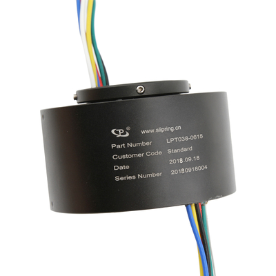 6 Sirkuit 15A Melalui Lubang Slip Ring 38.1mm 300rpm