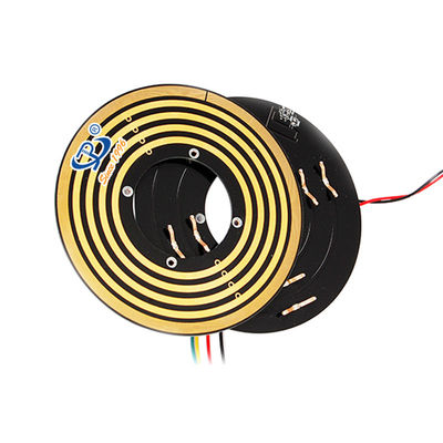 40 mm Diameter Dalam 5 Sirkuit 24V Voltage Rating Pancake Slip Ring untuk Mesin Coiling